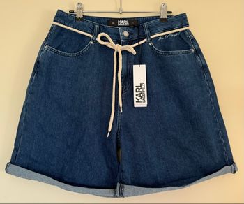 Short en jean taille haute bleu denim Karl Lagerfeld