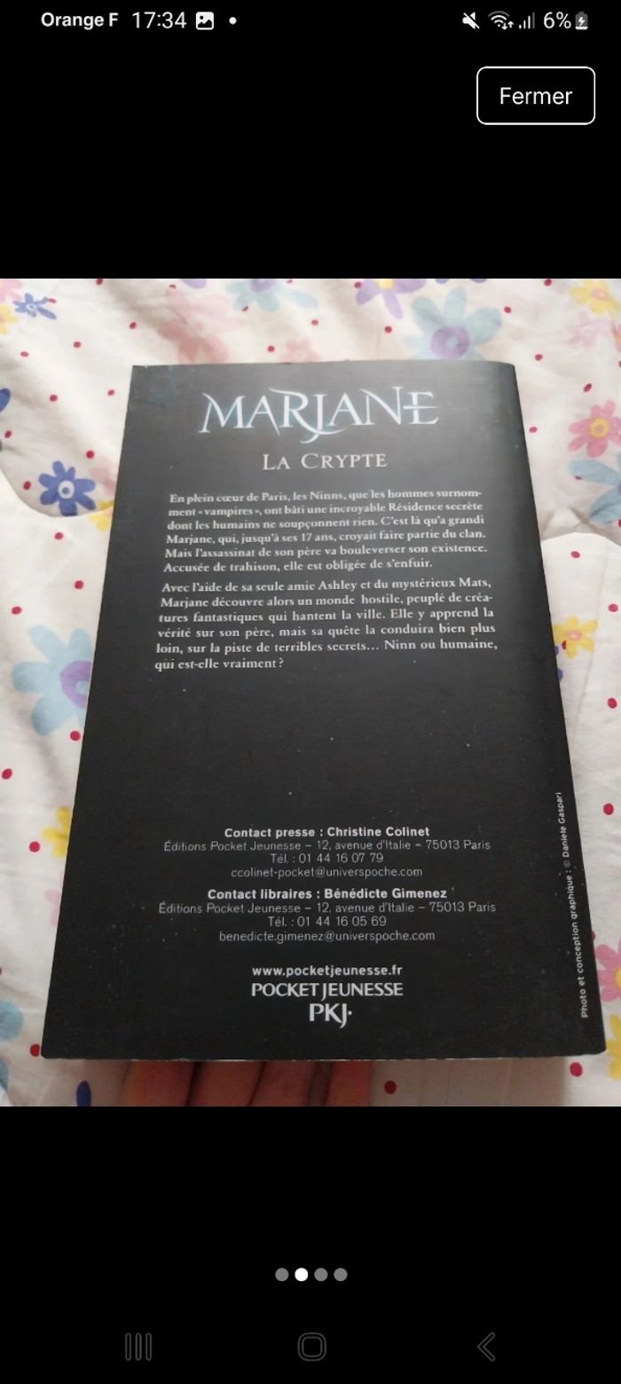 Roman Marjane tome 1 La Crypte Marie Pavlenko - photo numéro 2