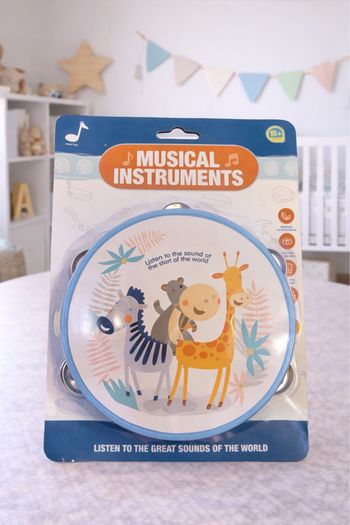 Tambourin enfant bleu – instrument de musique (neuf)y