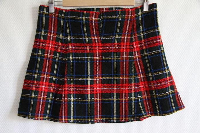 Jupe écossaise tons rouges trapèze / patineuse - photo numéro 3