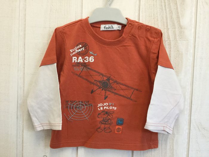 T-shirt effet 2 en 1 orange