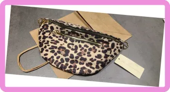 Grande Sac Banane Léopard Nude, NEUF avec étiquette