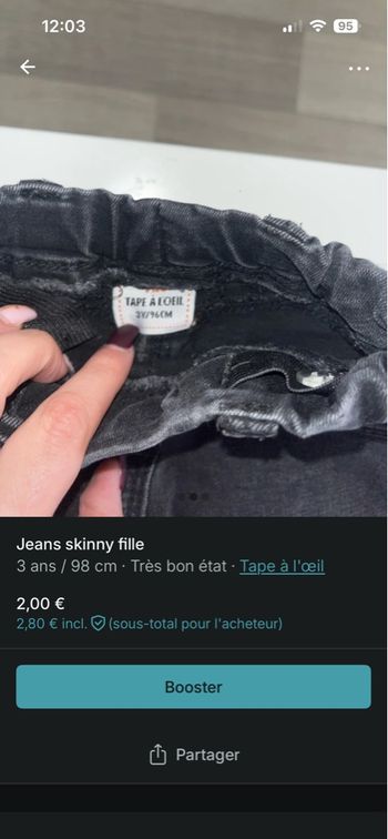 Jeans skynni bébé