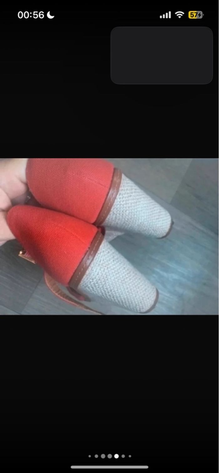 Chaussures compensées pour femme taille 36 couleur rouge - photo numéro 5