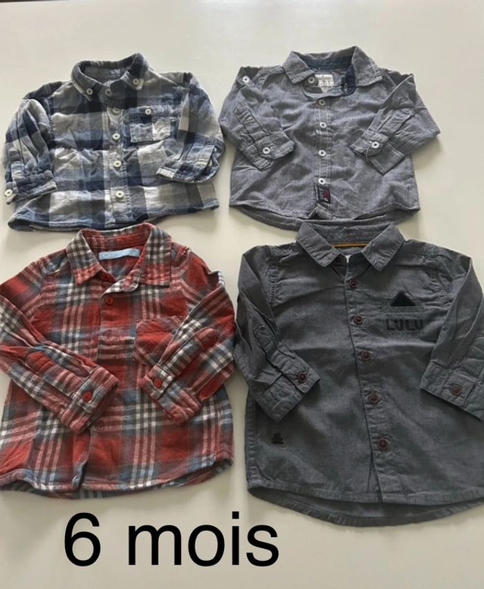 Lot de 4 chemises 6 mois
