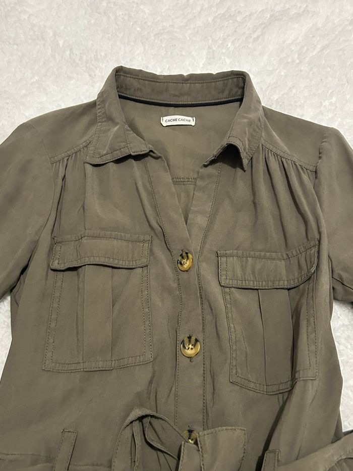 Robe chemise kaki - photo numéro 5