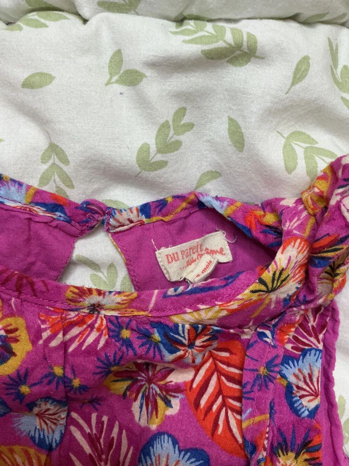 barboteuse violet motifs fleurs colorés pressions entre les jambes du pareil au même 18 mois - photo numéro 6