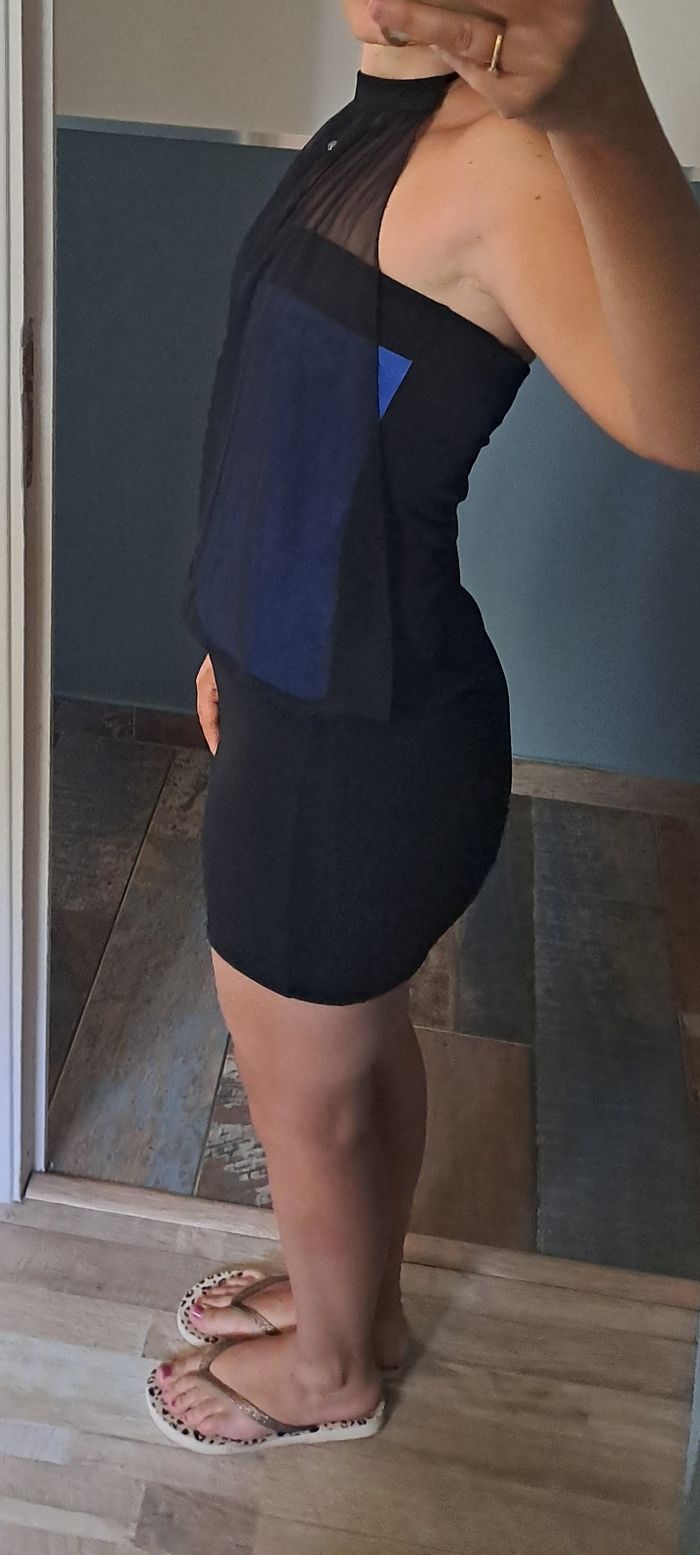 Robe dos nu noire et bleue femmes taille S Leaton Moda - photo numéro 5