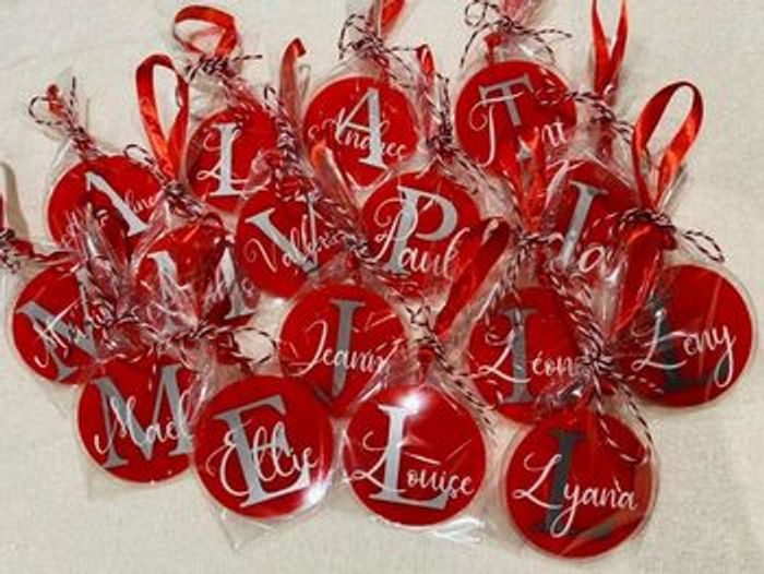 Boule de Noël personnalisée Fond rouge - photo numéro 4