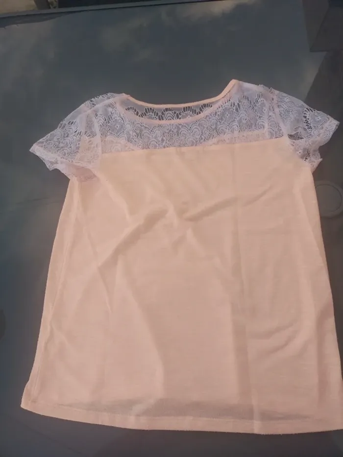 Tee shirt Manches courtes Dentelle Fille - photo numéro 6