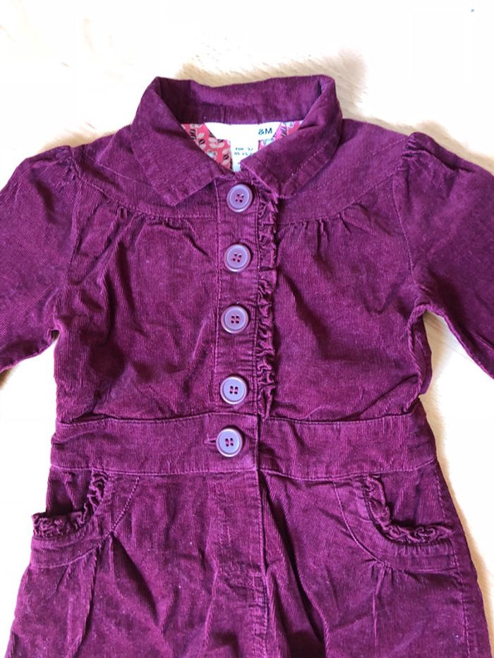 Belle robe longue ML en velours prune H&M T. 2 ans/24 mois/92 cm TBE - photo numéro 3