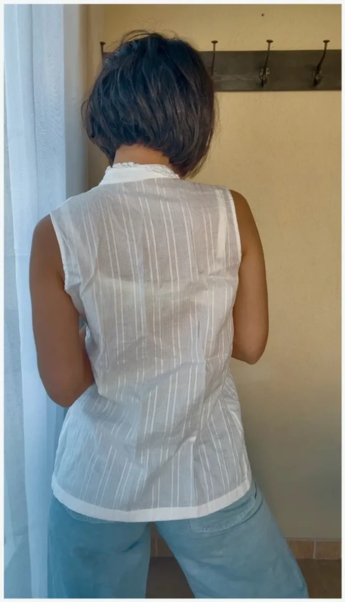 Chemisier débardeur blanc taille S Boss Orange très bon état - photo numéro 3