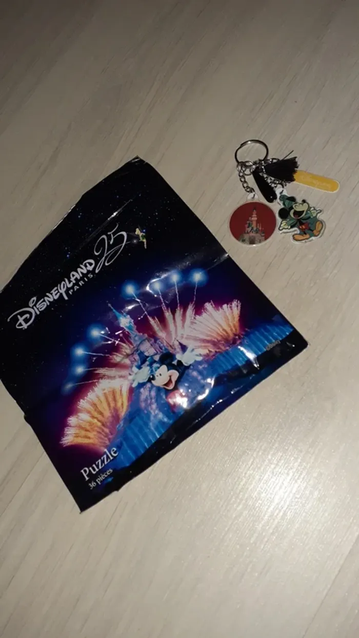 Lot puzzle et porte clef Disneyland Paris