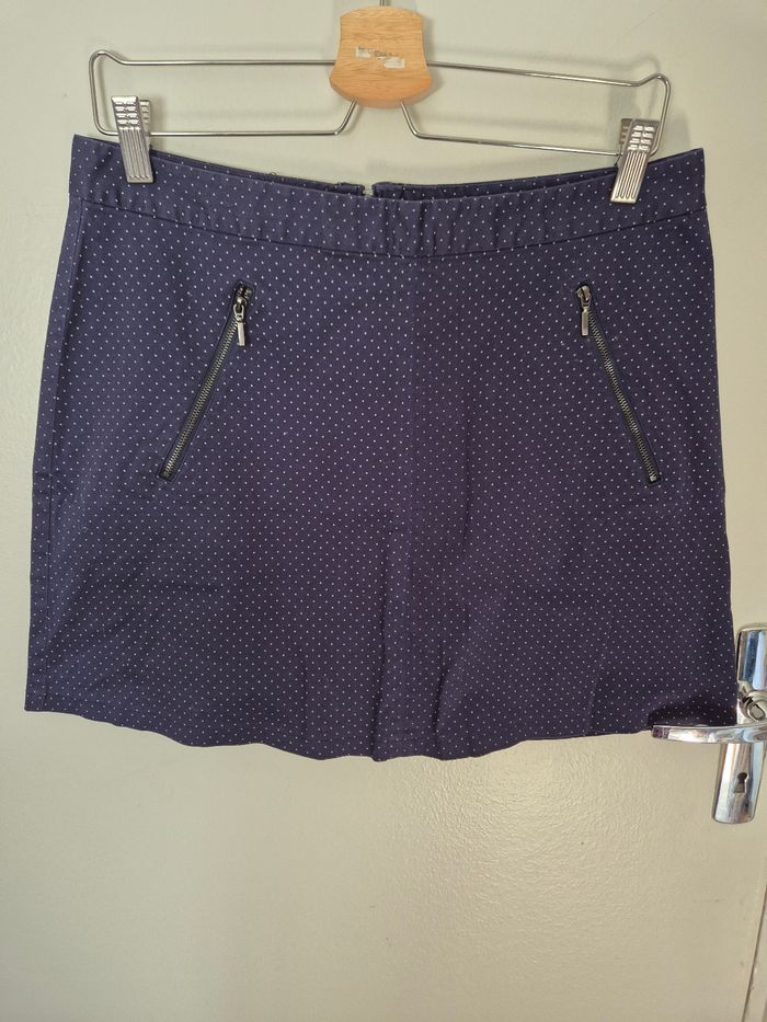 Magnifique jupe marine avec poches taille 42