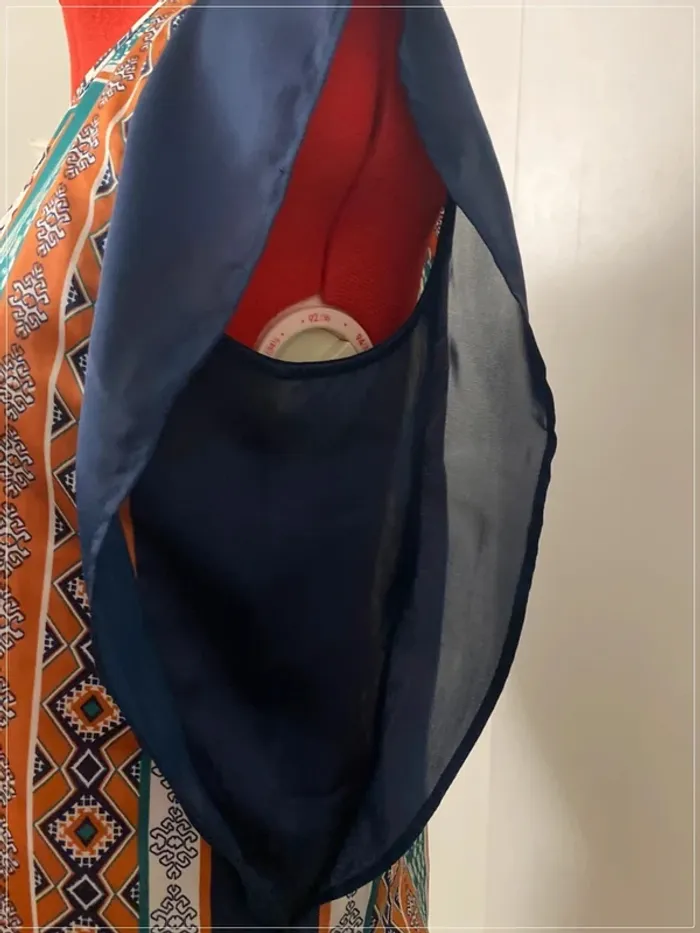 Blouse imprimée foulard marine et vert  Camaieu - photo numéro 3