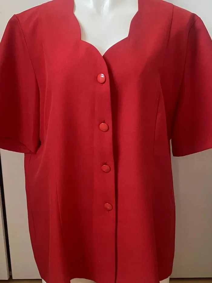 Blouse chemise classique col coquillage manches courtes Afibel 38/40 - photo numéro 2