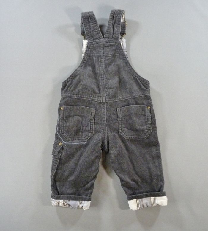 Salopette longue velours côtelé gris foncé renne Sergent Major 3 mois 60 cm garçon - photo numéro 5