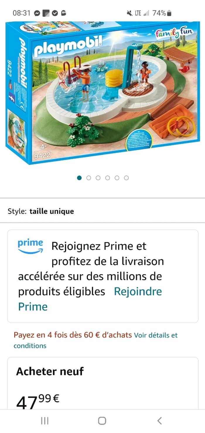 Playmobil 9422 Family Fun - Piscine avec douche - Neuf jamais ouvert. - photo numéro 3