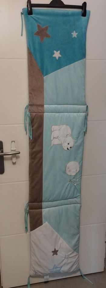 Tour De Lit Bleu Ours Polaire Lune Étoiles Bébé Domiva Coton