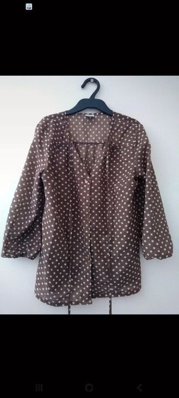 Blouse Tunique marron à pois blancs 34 Vero Moda