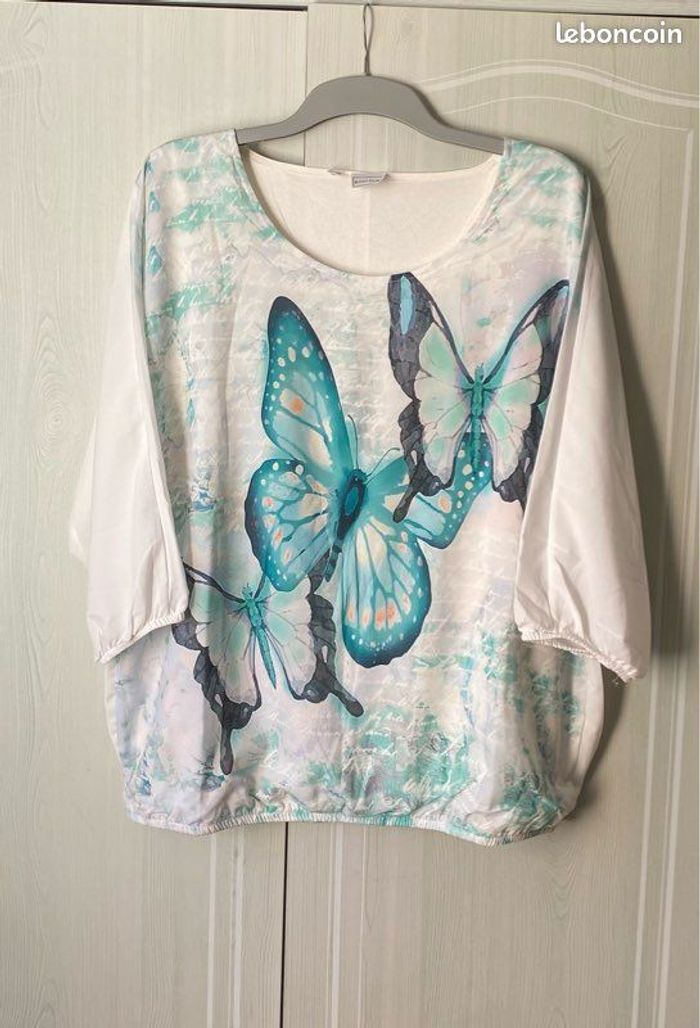 Tee-shirt manches 3/4 - femme - taille 46/48