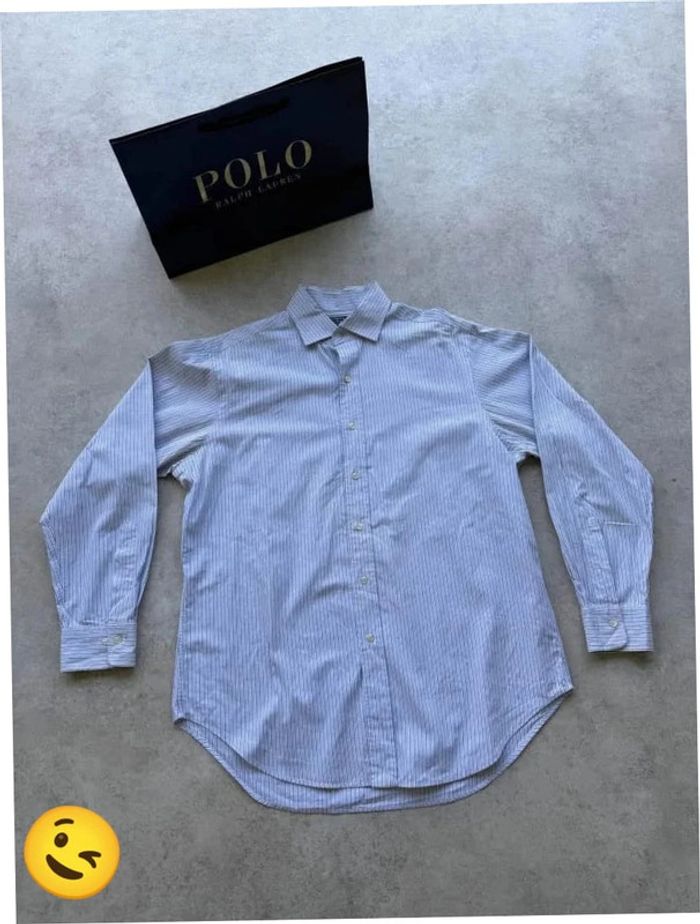 Chemise Ralph Lauren manche longue Taille L bleu Homme Men CHE76 - photo numéro 3