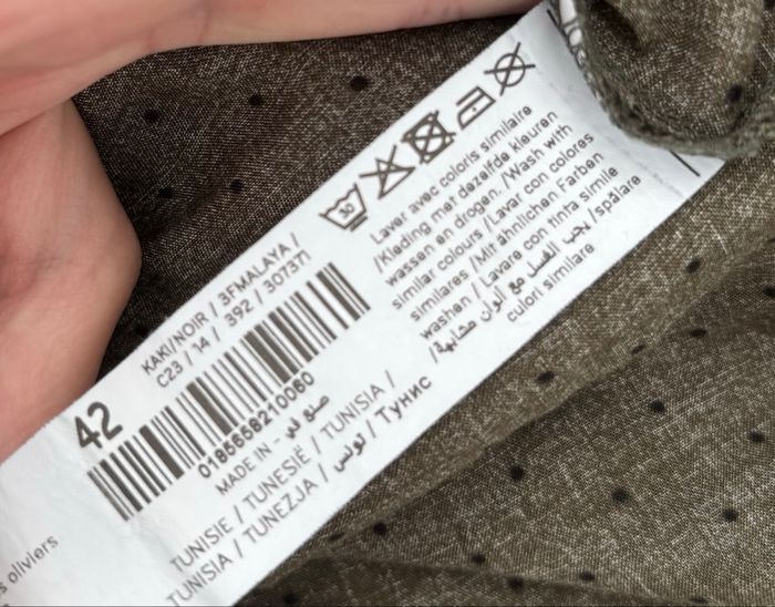 💚 Blouse kaki à pois – Mim – Taille 42 - photo numéro 6