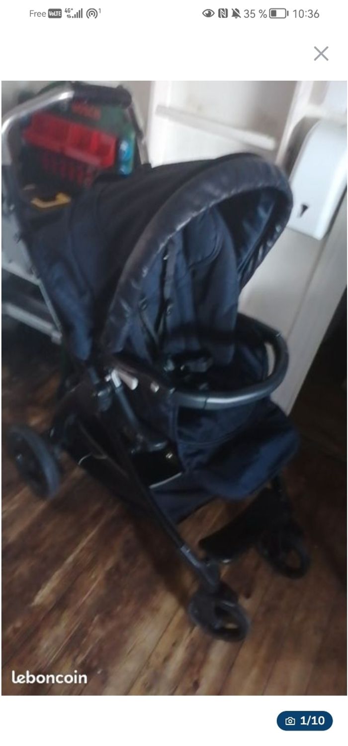Poussette peg perego book noire avec pare soleil - photo numéro 1