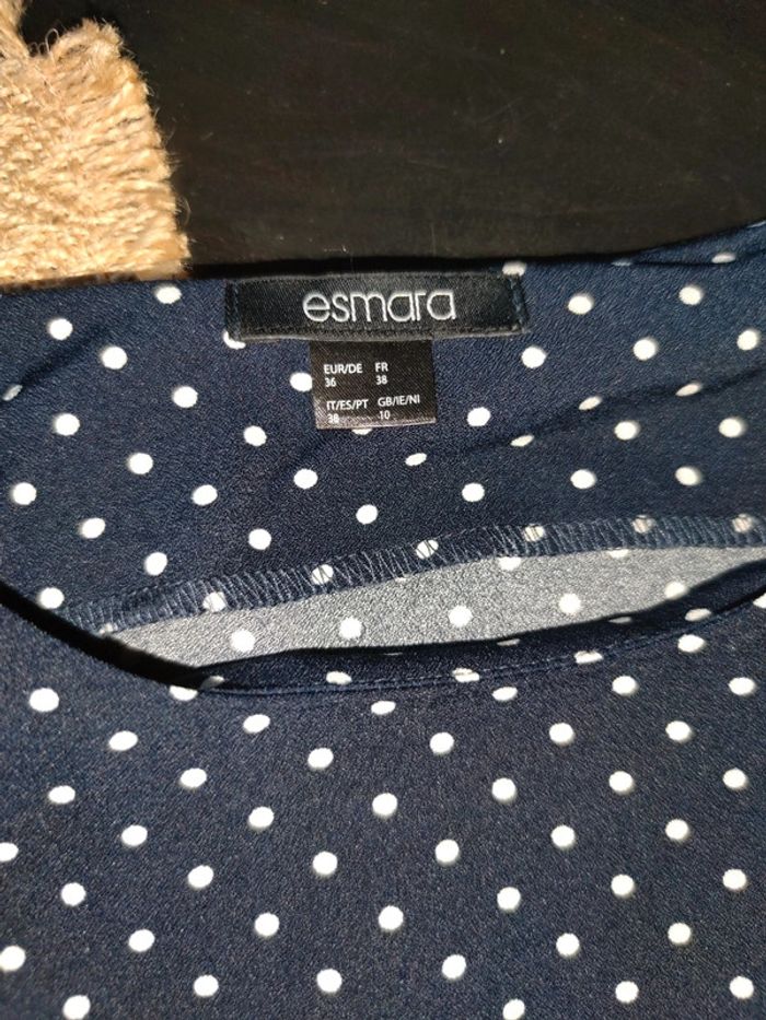 Blouse manches 3/4 bleu marine - photo numéro 2