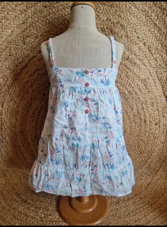 Jolie robe d'été blanche à motifs fille sergent major 3 ans 96cm - photo numéro 5