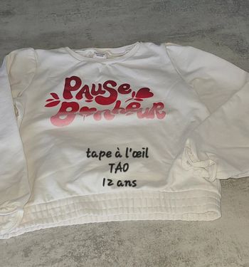 Sweat pull tape à l'œil TAO 12 ans fille