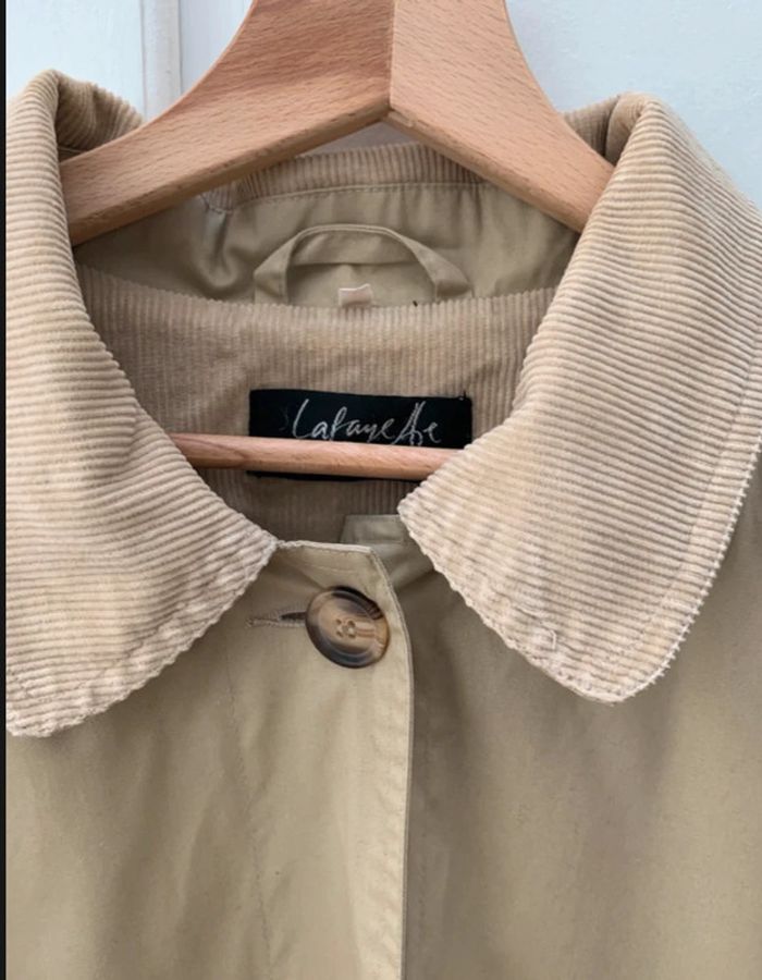 Ancien trench trench-coat Lafayette collection - beige velours sur les manches - photo numéro 4