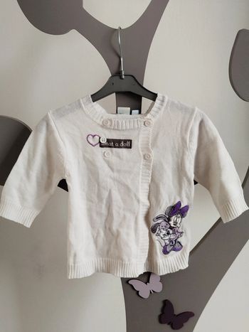 Gilet blanc Minnie Disney taille 6 mois