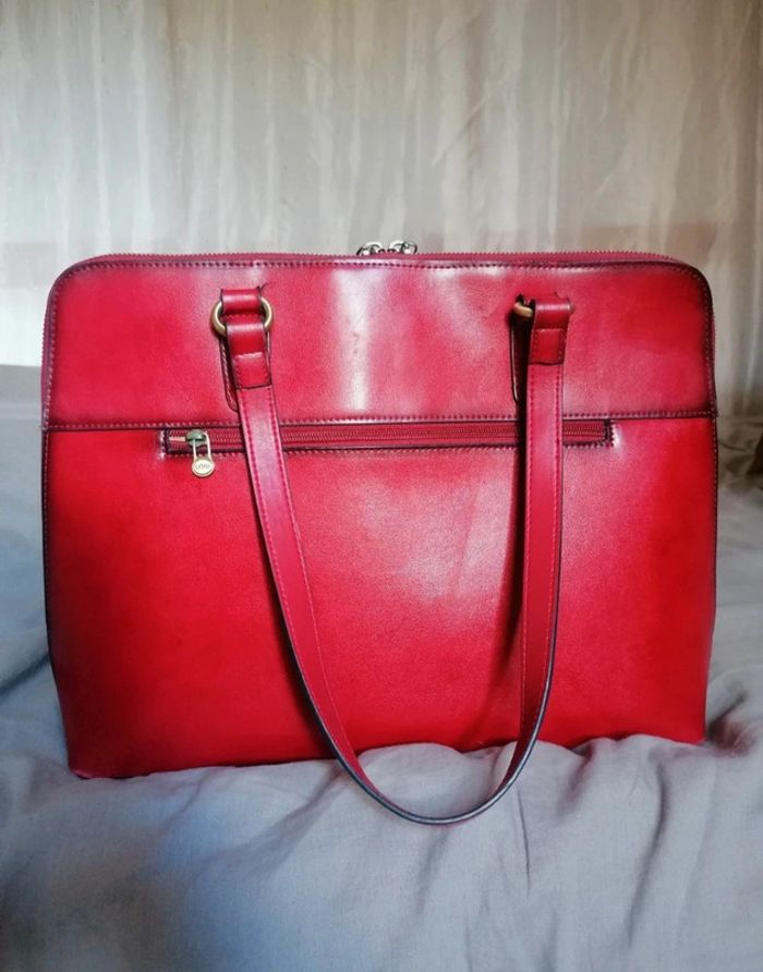 Sac vintage Katana cuir rouge véritable - photo numéro 4