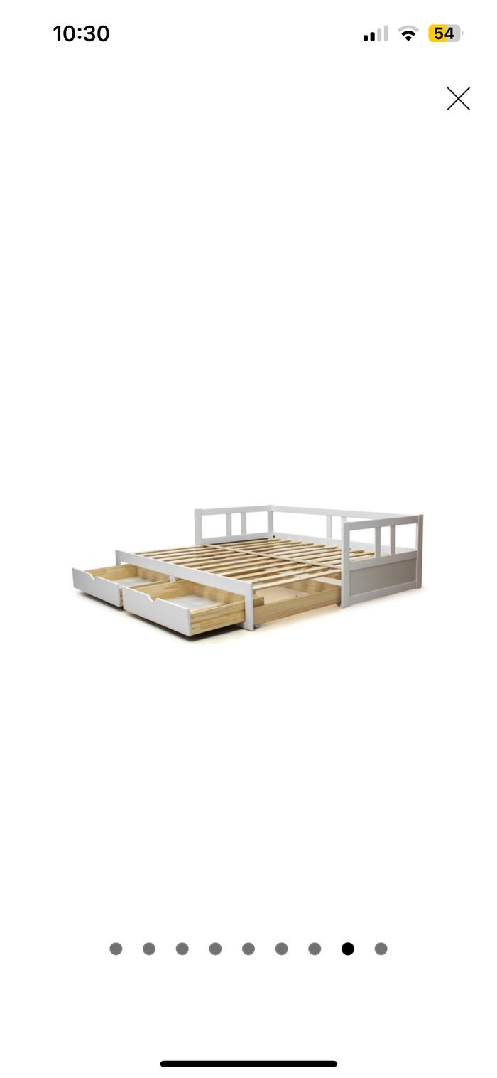 Lit banquette 90x190 cm en pin massif + 2 matelas - Très bon état - photo numéro 7