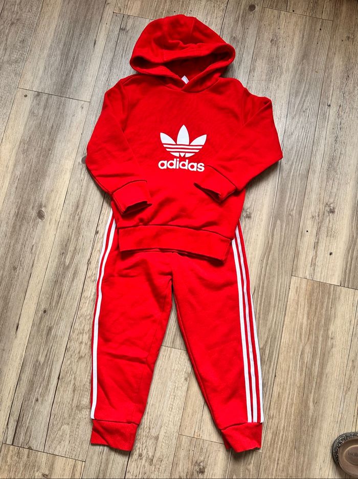 Ensemble jogging Adidas rouge fille 3/4 ans - photo numéro 5