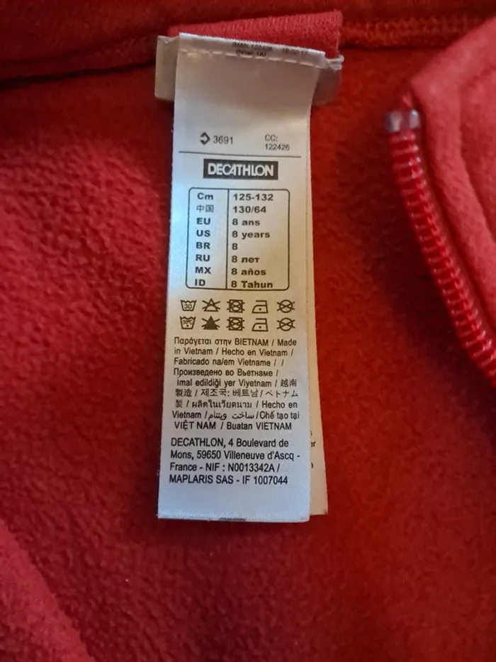 Veste zippé Décathlon 8 ans - photo numéro 3