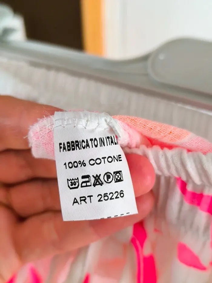 Pantalon blanc et fushia gaz de coton imprimé soleil TU 36 à 42 - photo numéro 6