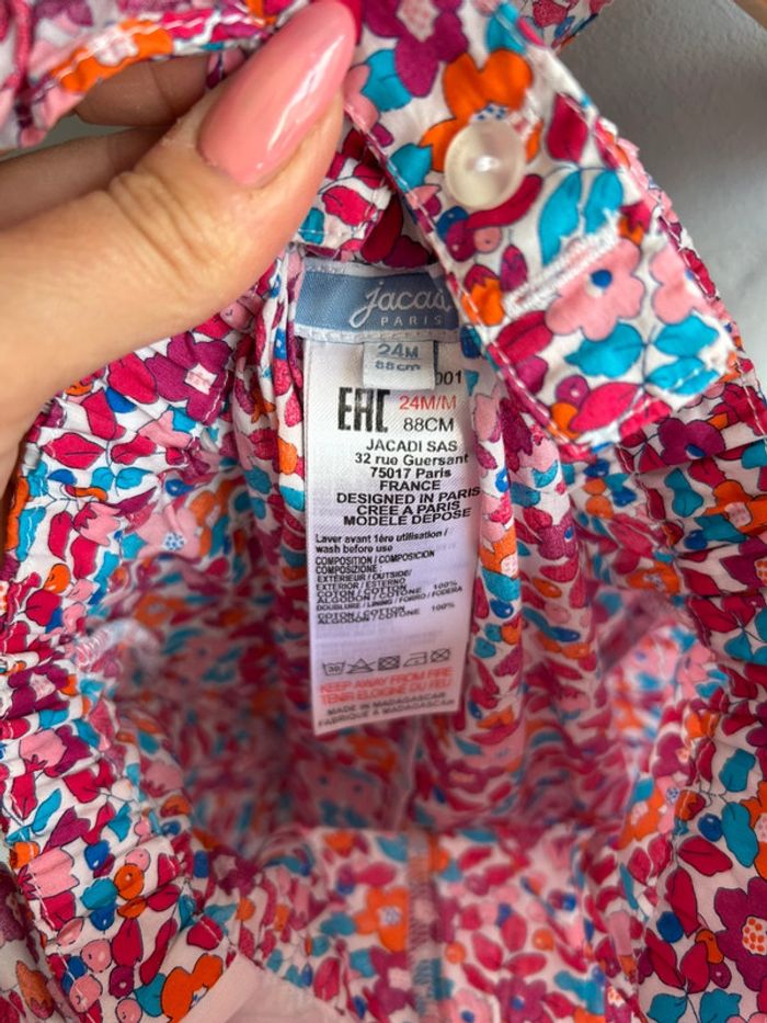 Barboteuse / Combishort liberty Jacadi fille 24 mois Tbe - photo numéro 3