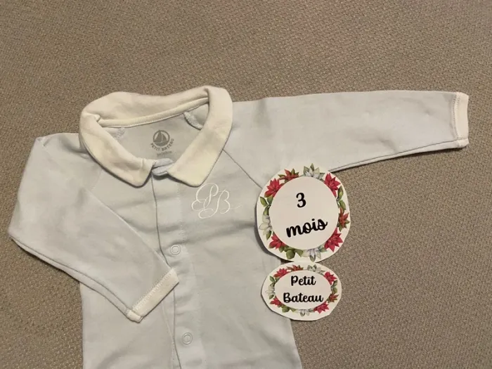 Body manches longues 3 mois petit bateau - photo numéro 3