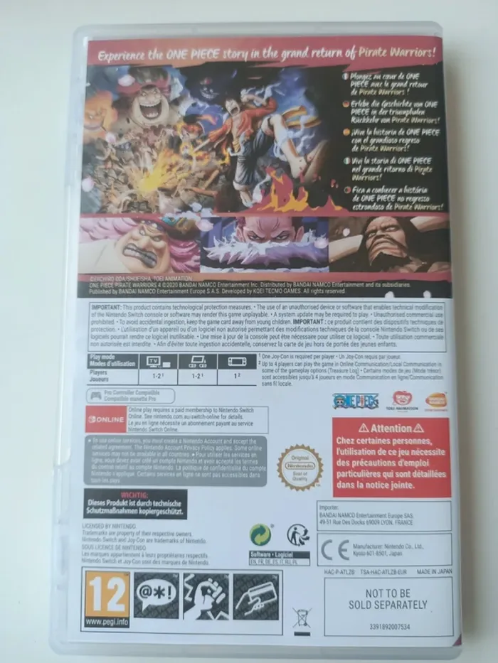 Jeu Nintendo switch one piece pirate warriors 4 - photo numéro 2