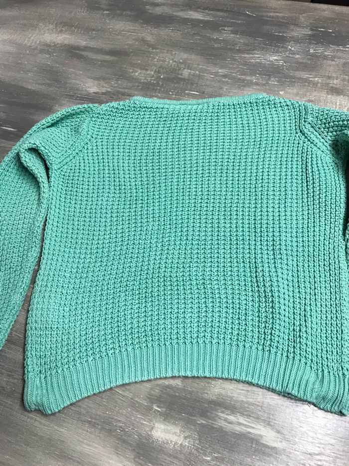 Pull tricot vert menthe - photo numéro 2