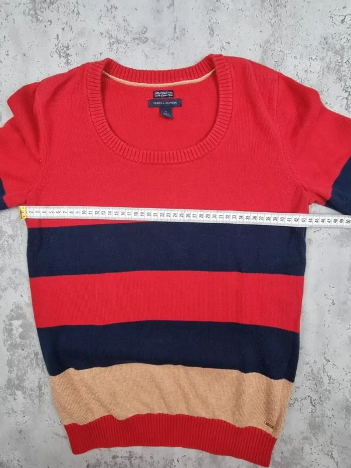 Sweat col rond Tommy Hilfiger tricolore – Taille M Femme (mesures en photos) - photo numéro 11