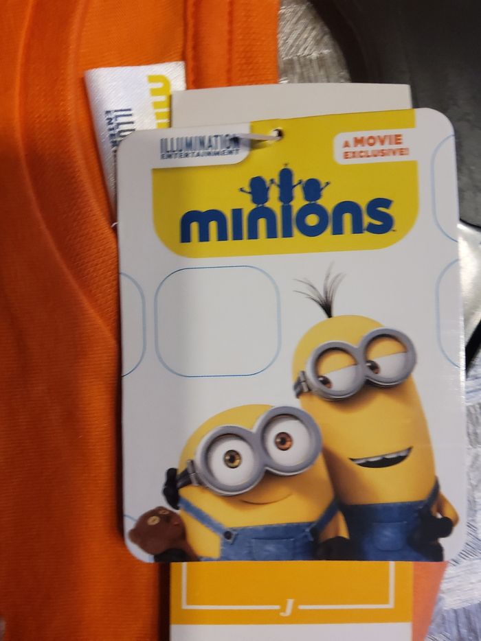 🎸 T-shirt enfant Minion – orange, manches longues, modèle véritable Minions T 3 ans - photo numéro 3