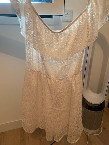 Combi shirt dentelle blanc cassé