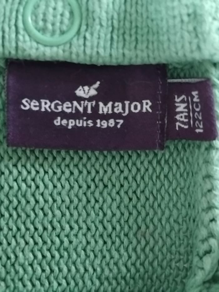 Sergent Major pull fille 7 ans brodé fleurs vert - photo numéro 3