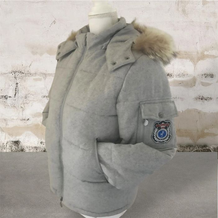Magnifique blouson hiver bien chaud laine gris Karl Marc John comme neuf