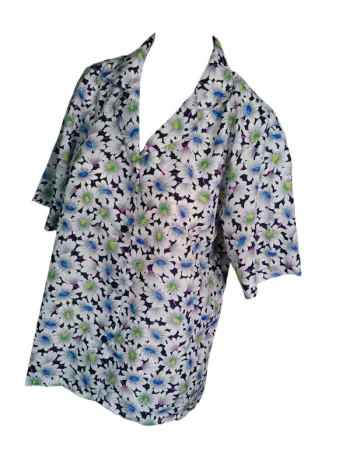 Chemise chemisier top blouse printemps été fleurs flower vintage retro country cottage