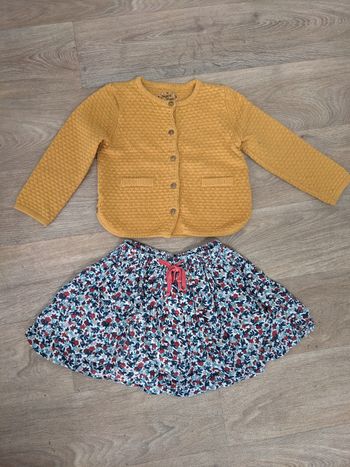 Ensemble fille 4 ans gilet sergent major et jupe monoprix