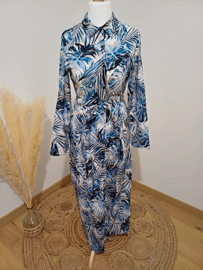 Robe longue boutonnée à motifs Aachoae taille M 38 - photo numéro 2